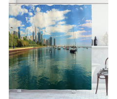 Lake Michigan Day Scenery Shower Curtain