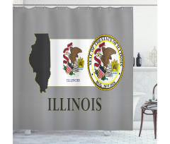 State Map and Flag Eagle Shower Curtain