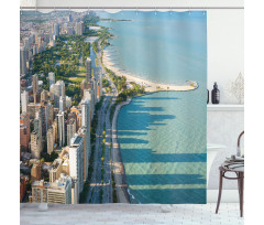 Aerial Vista Chicago City Shower Curtain