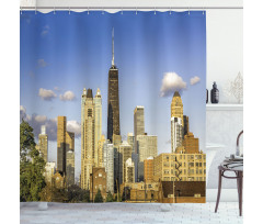 Downtown Chicago Panorama Shower Curtain