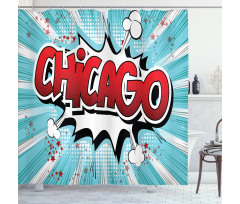 Pop Art Comic Book Chicago Shower Curtain