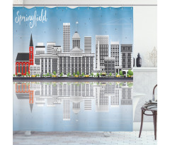 Modern Springfield Skyline Shower Curtain