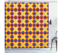 Overlapping Vivid Rounds Shower Curtain