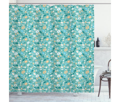 Cartoon of Flowers Shower Curtain