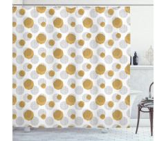Brush Drawn Dots Rounds Shower Curtain