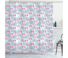 Floral Nature Art Rain Drops Shower Curtain