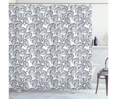 Sketchy Monstera Leaves Art Shower Curtain