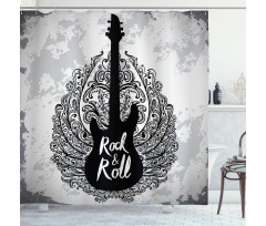 Retro Electric Guitar Shower Curtain