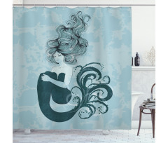 Sleeping Mermaid Shower Curtain