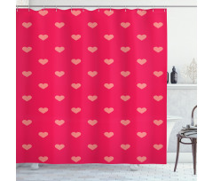 Pastel Heart Spots Pattern Shower Curtain