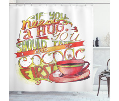 Retro Words About Love to Cocoa Shower Curtain