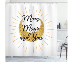 Lover Text Moon Magic and You Shower Curtain