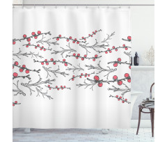 Branches of Winter Berry Shower Curtain