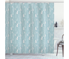 Ermine and Bare Winter Trees Shower Curtain