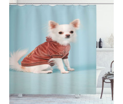 Puppy with Clothes Shower Curtain