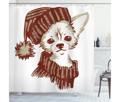 Puppy Hat and Pullover Shower Curtain