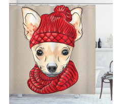 Fashionable Dog Shower Curtain