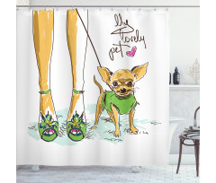 My Pet Lettering Shower Curtain