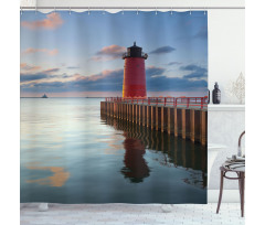 Calm Milwaukee Lighthouse Shower Curtain