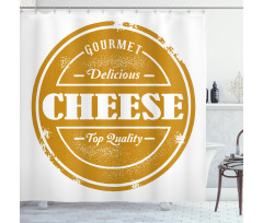 Food Themed Grunge Stamp Shower Curtain