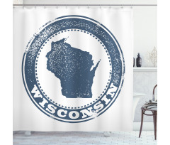 Map Retro Grunge Stamp Shower Curtain