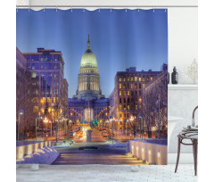 Landmark Building Winter Shower Curtain