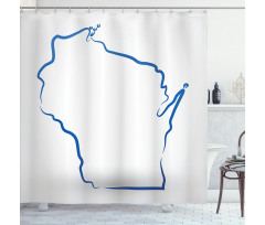 Simple Badger State Map Shower Curtain