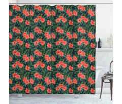 Exotic Hibiscus Luau Party Shower Curtain