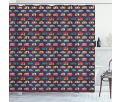 Retro Colorful Vans Shower Curtain