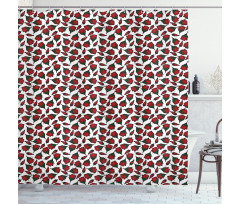 Valentines Day Petal and Buds Shower Curtain