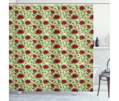 Valentines Day Floral Romance Shower Curtain