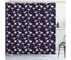 Modernistic Delicate Flowers Shower Curtain