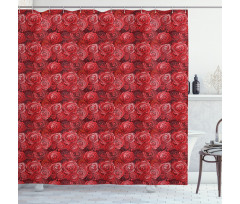 Petals in Warm Color Palette Shower Curtain