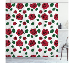 Romance Floral Doodle Shower Curtain