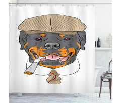 Dog in a Cap and Tie Shower Curtain