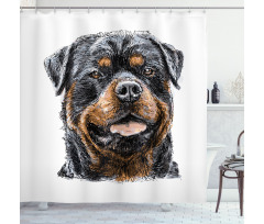 Hand Drawn Image of Dog Shower Curtain