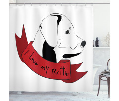 I Love My Rottie Doodle Shower Curtain