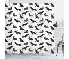 Types of Dogs Polka Dots Shower Curtain