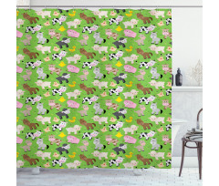 Creatures Cartoon Shower Curtain