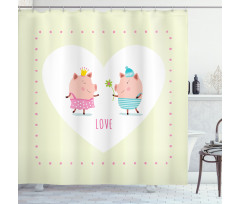 Boy Handing a Flower Romantic Shower Curtain