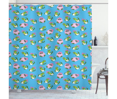 Cartoon Baby Crocodiles Shower Curtain