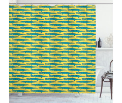 Repetitive Crocodile Pattern Shower Curtain