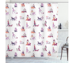 Dog Owners with Pets Shower Curtain