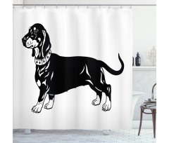 Long Torso Breed Dog Shower Curtain