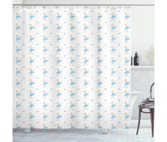 Slim Blonde Girl Motifs Shower Curtain