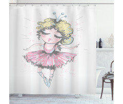 Curly Hair Blonde Dancer Shower Curtain