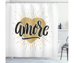 Calligraphy with Heart Shower Curtain