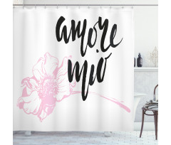 Amore Mio with Flower Shower Curtain