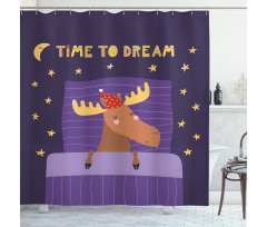 Typography with Moose Shower Curtain