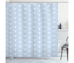 Plus and Bull Skull Shower Curtain